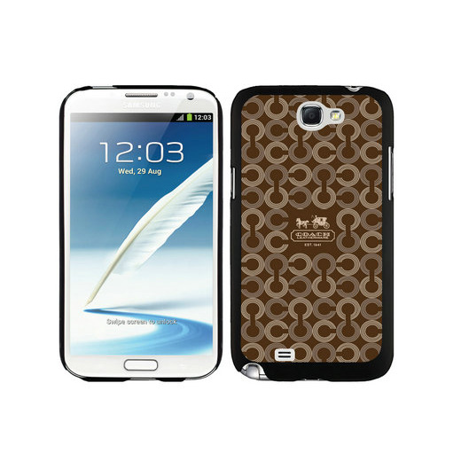 Coach Logo Monogram Brown Samsung Note 2 Cases DSU | Women - Click Image to Close